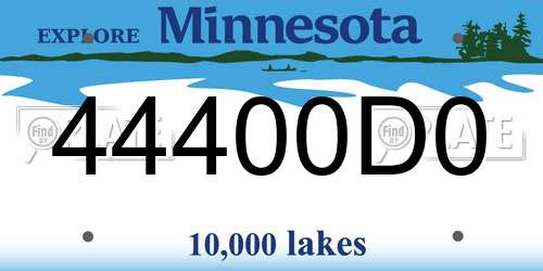 44400D0 Minnesota License Plate