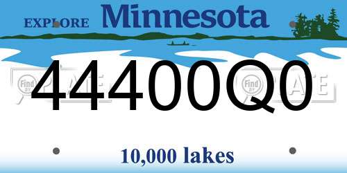 44400Q0 Minnesota License Plate