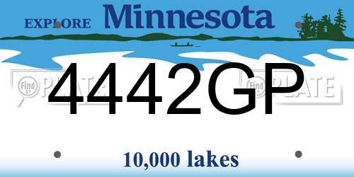 4442GP Minnesota License Plate