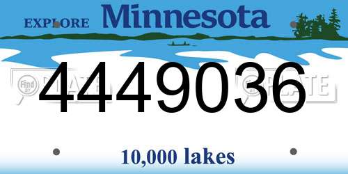 4449036 Minnesota License Plate