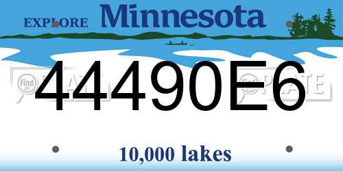 44490E6 Minnesota License Plate