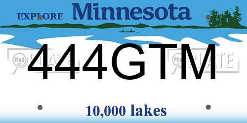 444GTM Minnesota License Plate