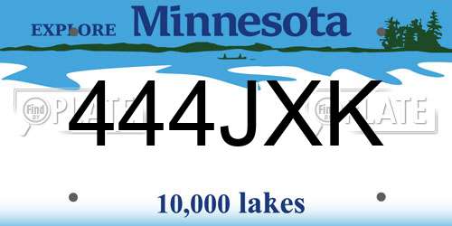 444JXK Minnesota License Plate