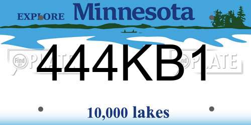 444KB1 Minnesota License Plate
