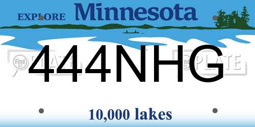 444NHG Minnesota License Plate