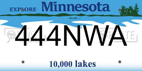 444NWA Minnesota License Plate