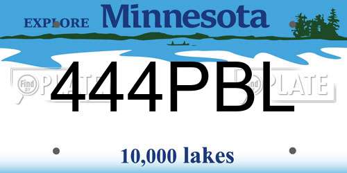 444PBL Minnesota License Plate