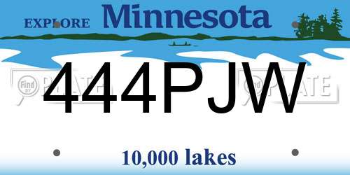 444PJW Minnesota License Plate