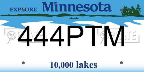 444PTM Minnesota License Plate
