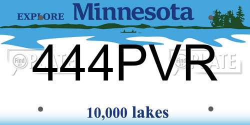 444PVR Minnesota License Plate
