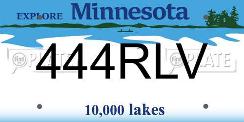 444RLV Minnesota License Plate