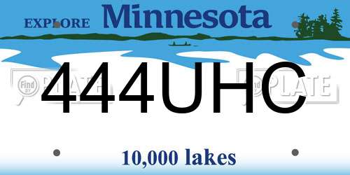 444UHC Minnesota License Plate