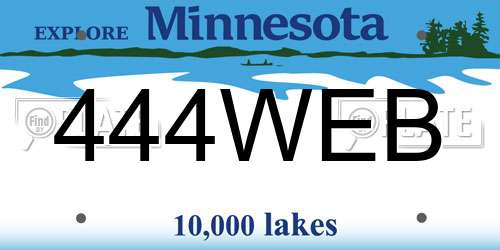 444WEB Minnesota License Plate