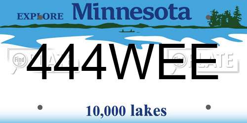 444WEE Minnesota License Plate