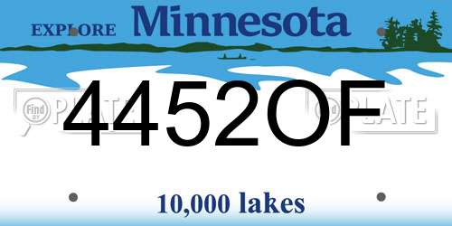4452OF Minnesota License Plate