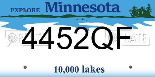 4452QF Minnesota License Plate
