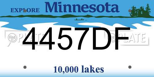 4457DF Minnesota License Plate