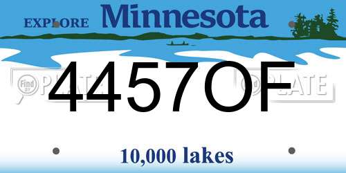 4457OF Minnesota License Plate