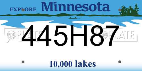 445H87 Minnesota License Plate
