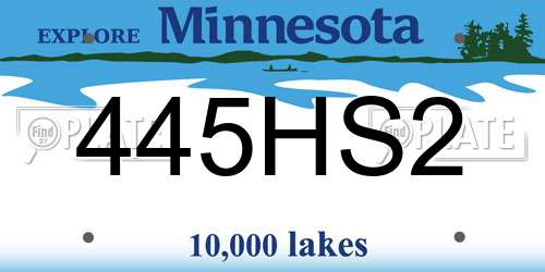 445HS2 Minnesota License Plate