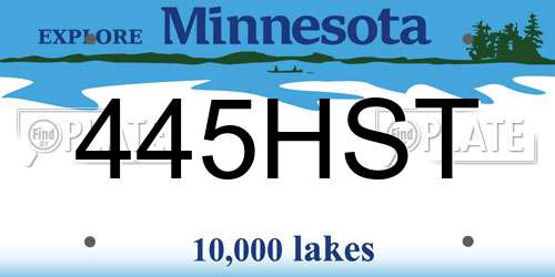 445HST Minnesota License Plate