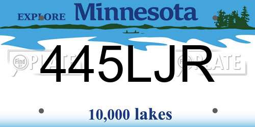 445LJR Minnesota License Plate