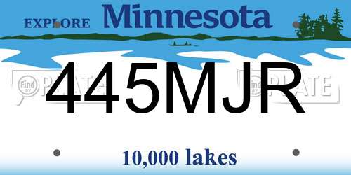 445MJR Minnesota License Plate