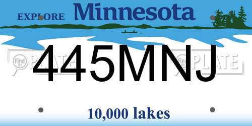 445MNJ Minnesota License Plate