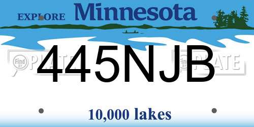 445NJB Minnesota License Plate