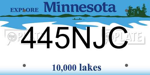 445NJC Minnesota License Plate