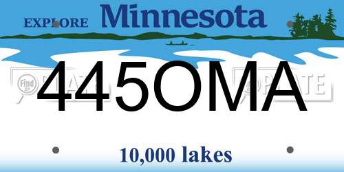 445OMA Minnesota License Plate