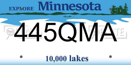 445QMA Minnesota License Plate