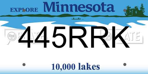 445RRK Minnesota License Plate