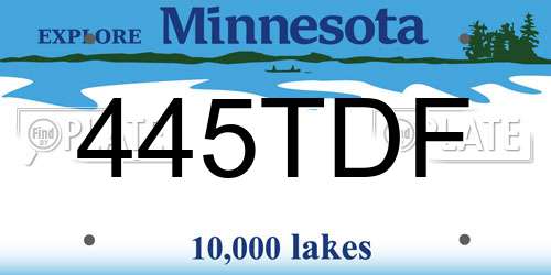 445TDF Minnesota License Plate