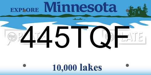 445TQF Minnesota License Plate