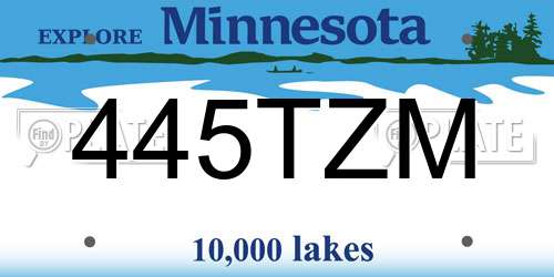445TZM Minnesota License Plate