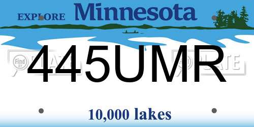 445UMR Minnesota License Plate