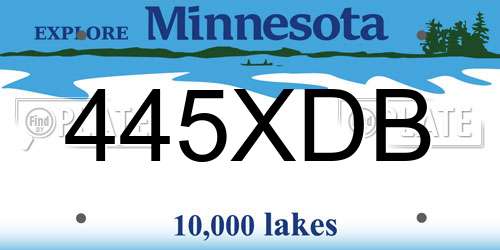 445XDB Minnesota License Plate