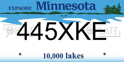 445XKE Minnesota License Plate