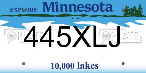 445XLJ Minnesota License Plate