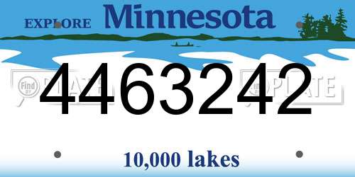 4463242 Minnesota License Plate