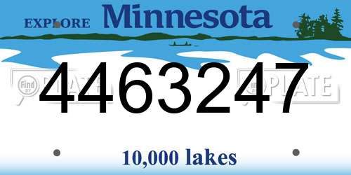 4463247 Minnesota License Plate