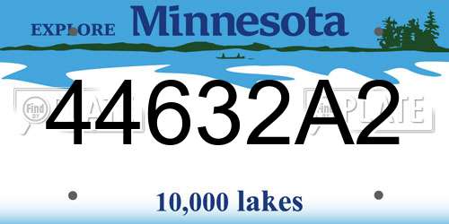 44632A2 Minnesota License Plate