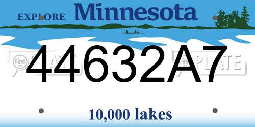 44632A7 Minnesota License Plate