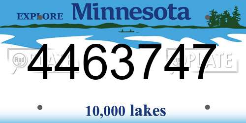 4463747 Minnesota License Plate
