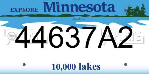 44637A2 Minnesota License Plate