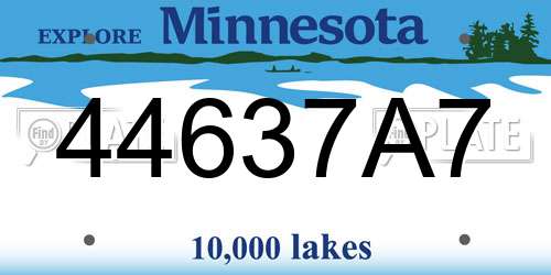 44637A7 Minnesota License Plate