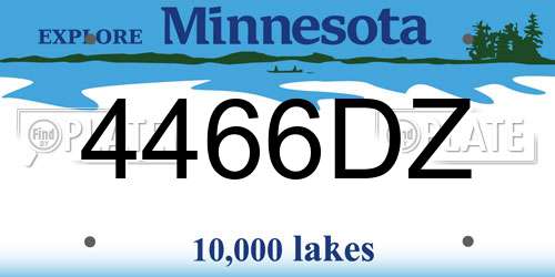 4466DZ Minnesota License Plate