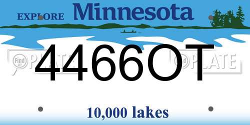4466OT Minnesota License Plate