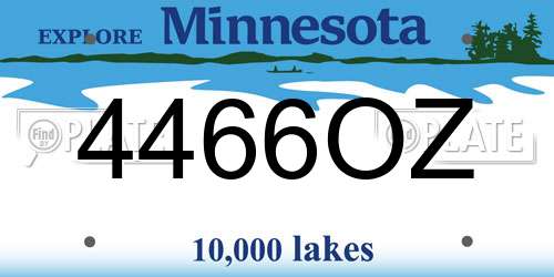 4466OZ Minnesota License Plate